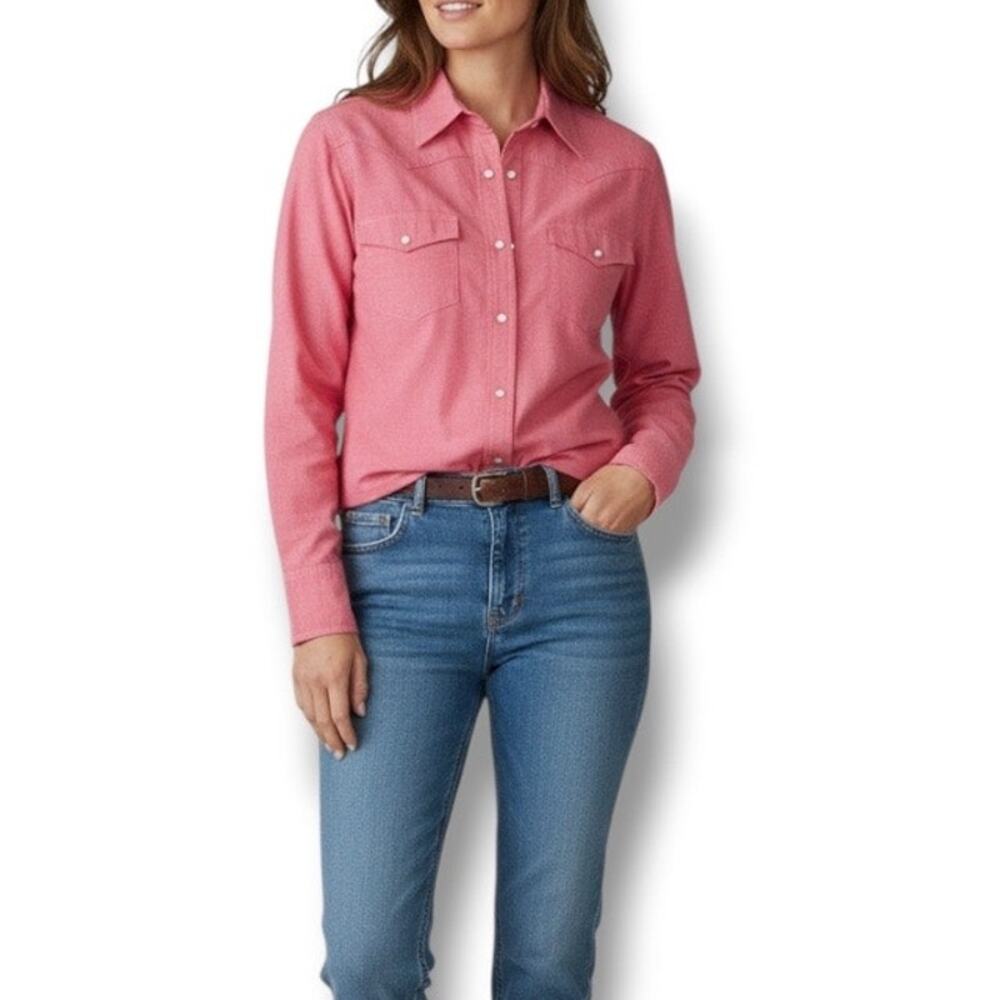 C. E. Schmidt Workwear pearl snap button down western shirt women's size medium